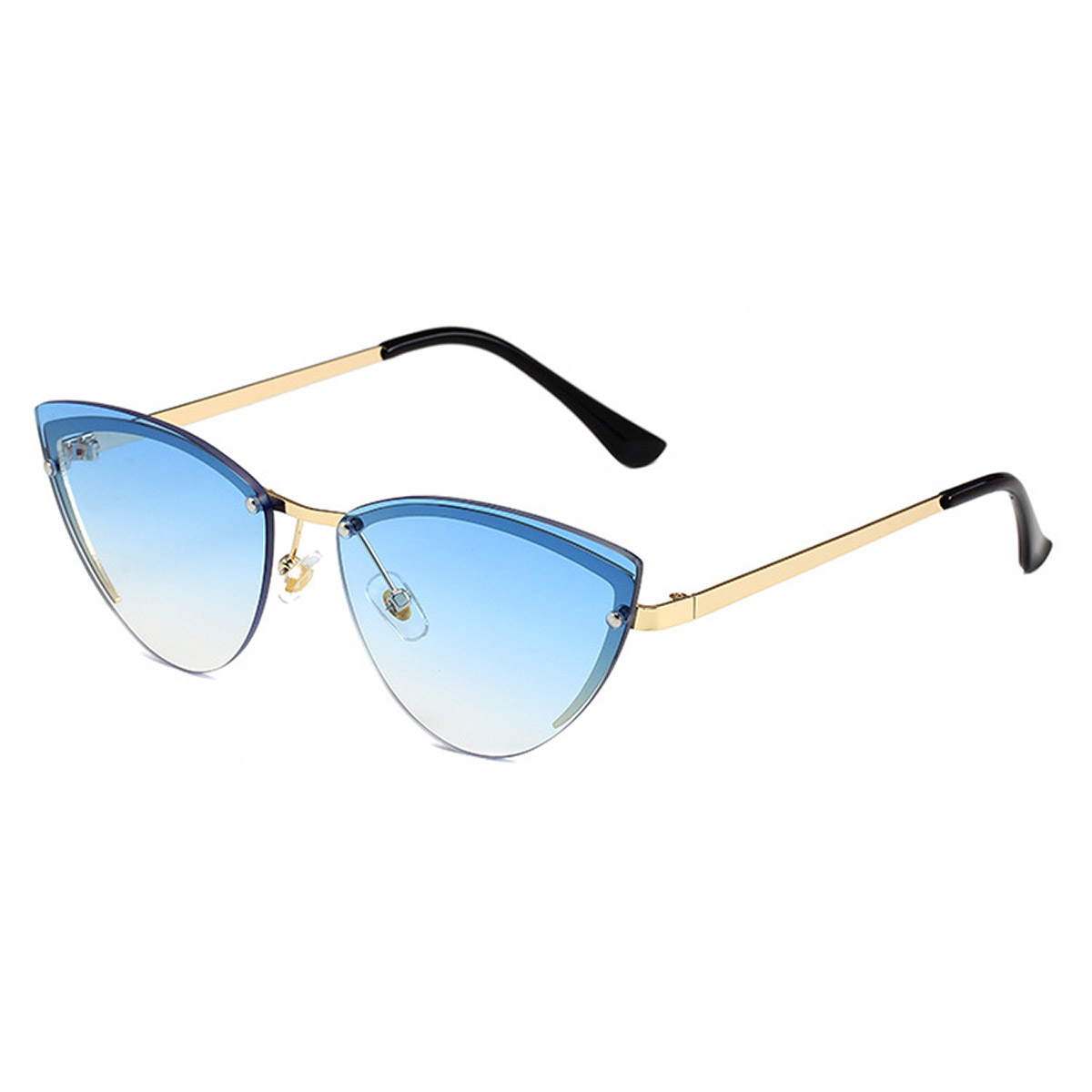 Cat-eye havfargede metallsolbriller